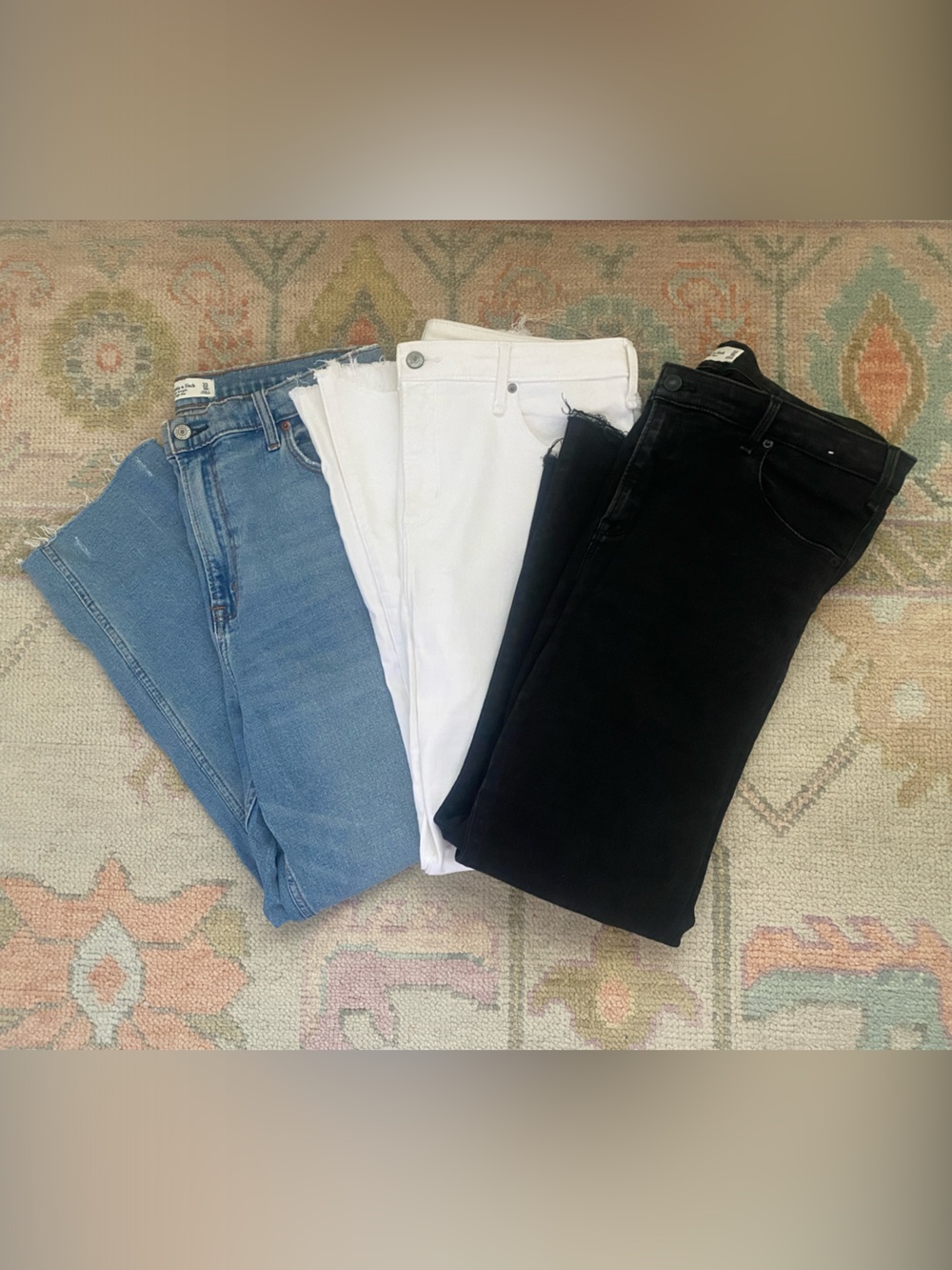 Abercrombie & Fitch Women’s Jeans Bundle in Blue, White & Black
